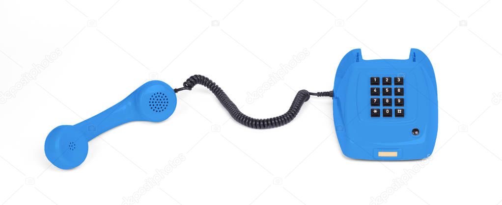 Beiges Tastentelefon mit Zahlenfeld und Leuchttasten